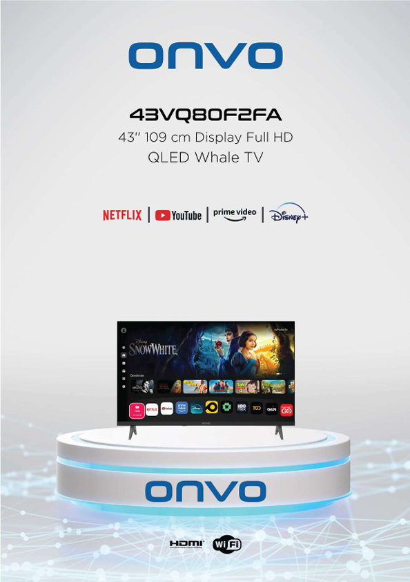 Onvo 43 OV 6000 F 43" 109 Ekran Full HD WhaleOS Smart QLED TV