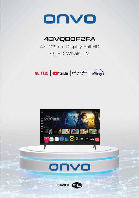 Onvo 43 OV 6000 F 43" 109 Ekran Full HD WhaleOS Smart QLED TV